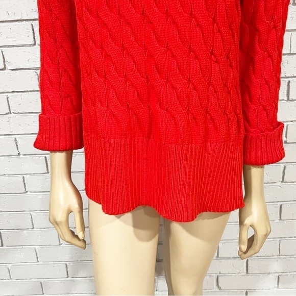 J. Crew Cotton Cable-Knit Side-Slit Crewneck Sweater - Picture 10 of 11